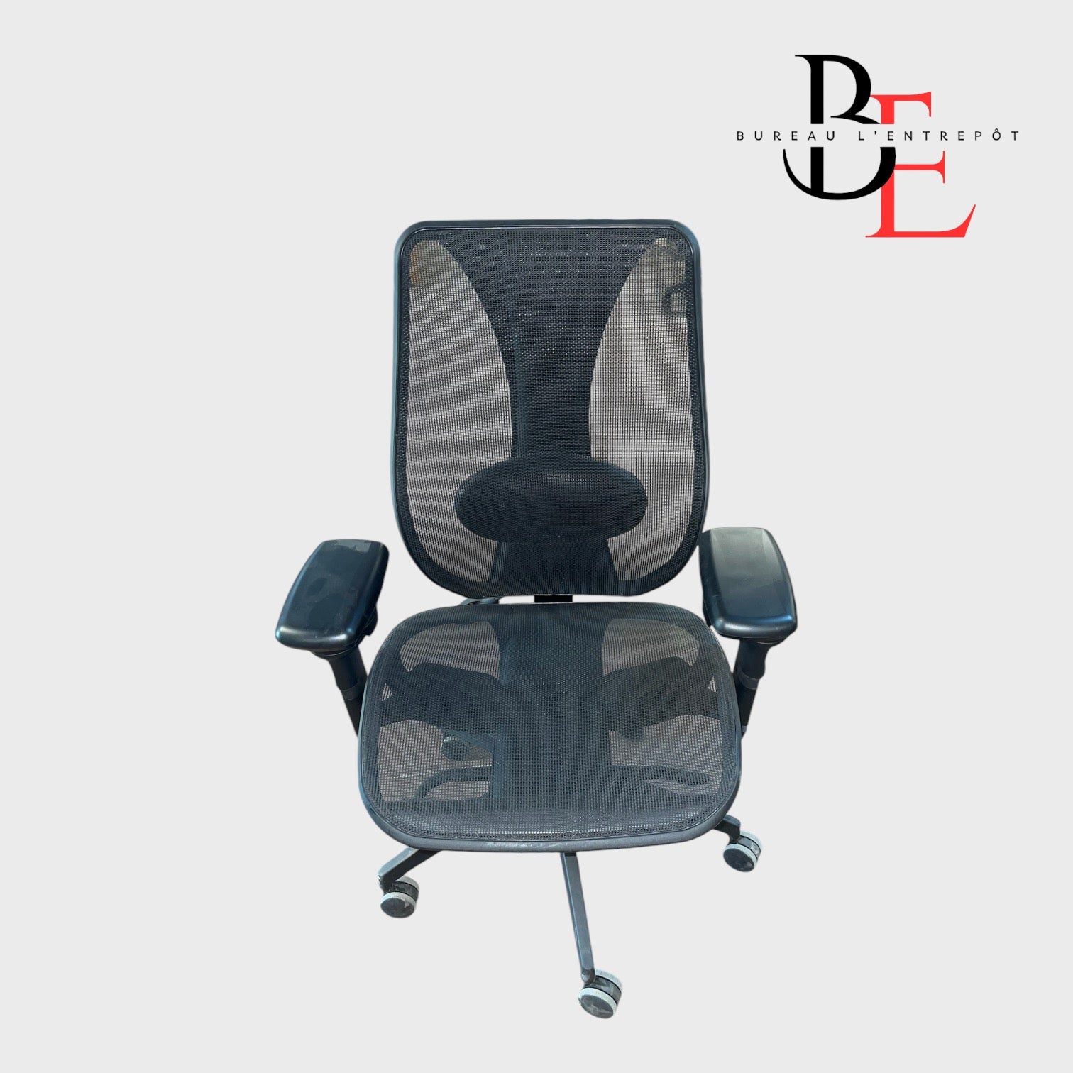 Chaise de Bureau Ergocentric | Multifonctionnelle | Cylindre Garanti à Vie | Maille Noire | Bureau L'Entrepôt