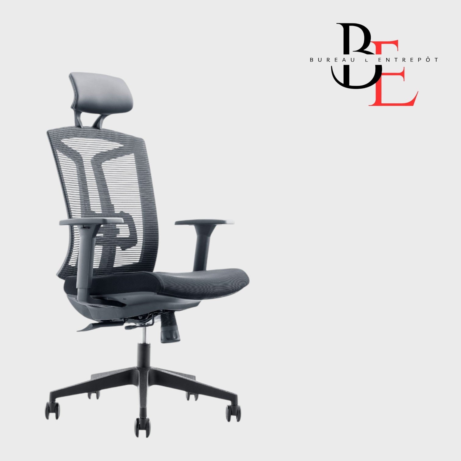 Chaise de Bureau Ergonomique, Appui-Tête Ajustable, Dossier Maille, Soutien Complet | Bureau L'Entrepôt