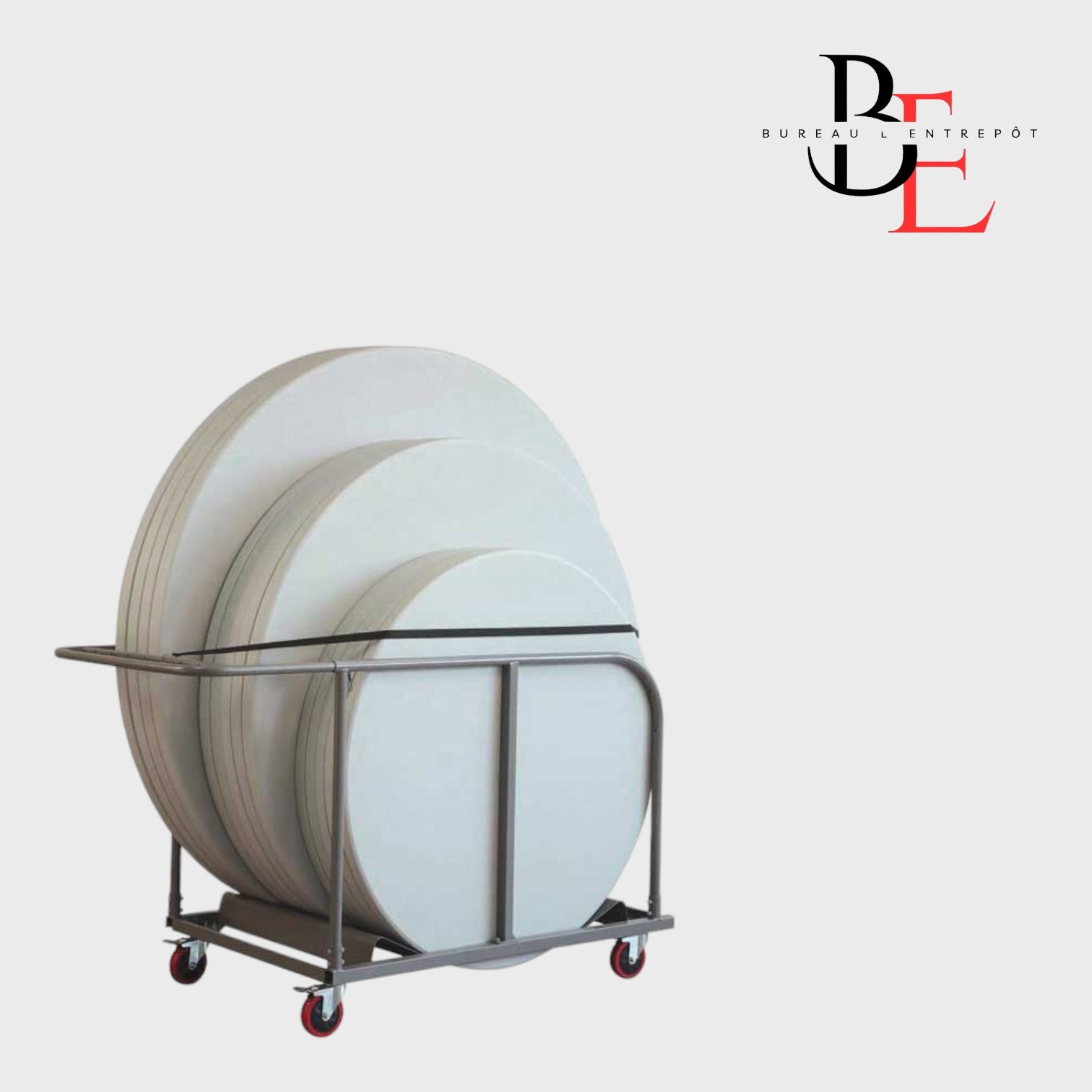 Chariot de Manutention pour Tables Pliantes Rondes | Bureau L'entrepôt