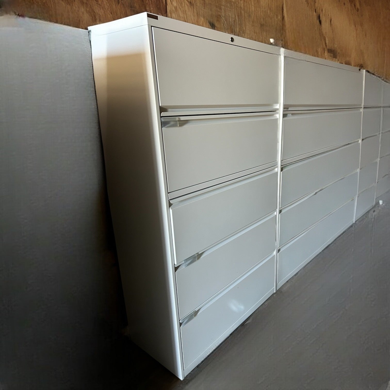 Classeur Latéral 5 Tiroirs Perfix – Blanc Oeuf | Bureau L'Entrepôt