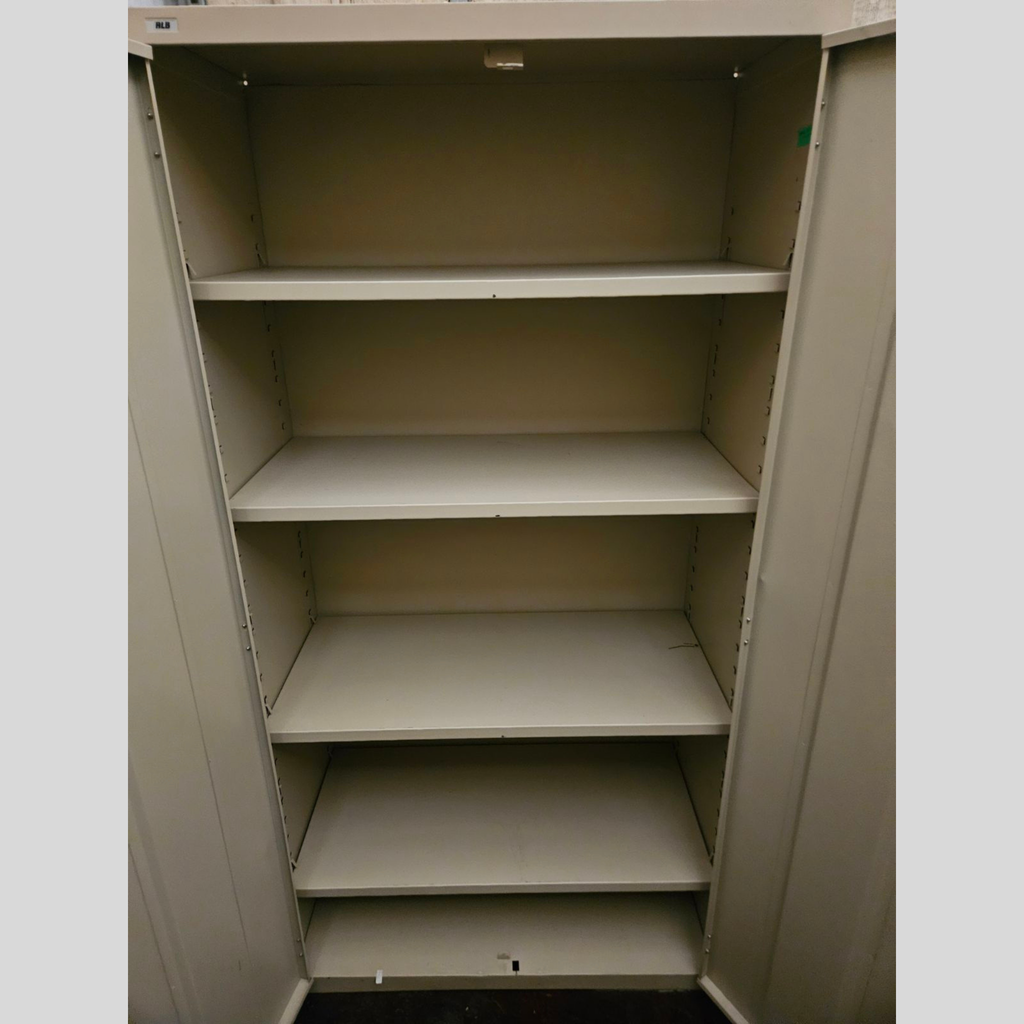 Armoire de Rangement en Métal | Portes Battantes | Beige/Crème | Sécurisée (Serrure)