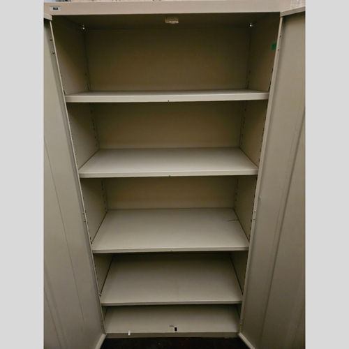 Armoire de Rangement en Métal | Portes Battantes | Beige/Crème | Sécurisée (Serrure)