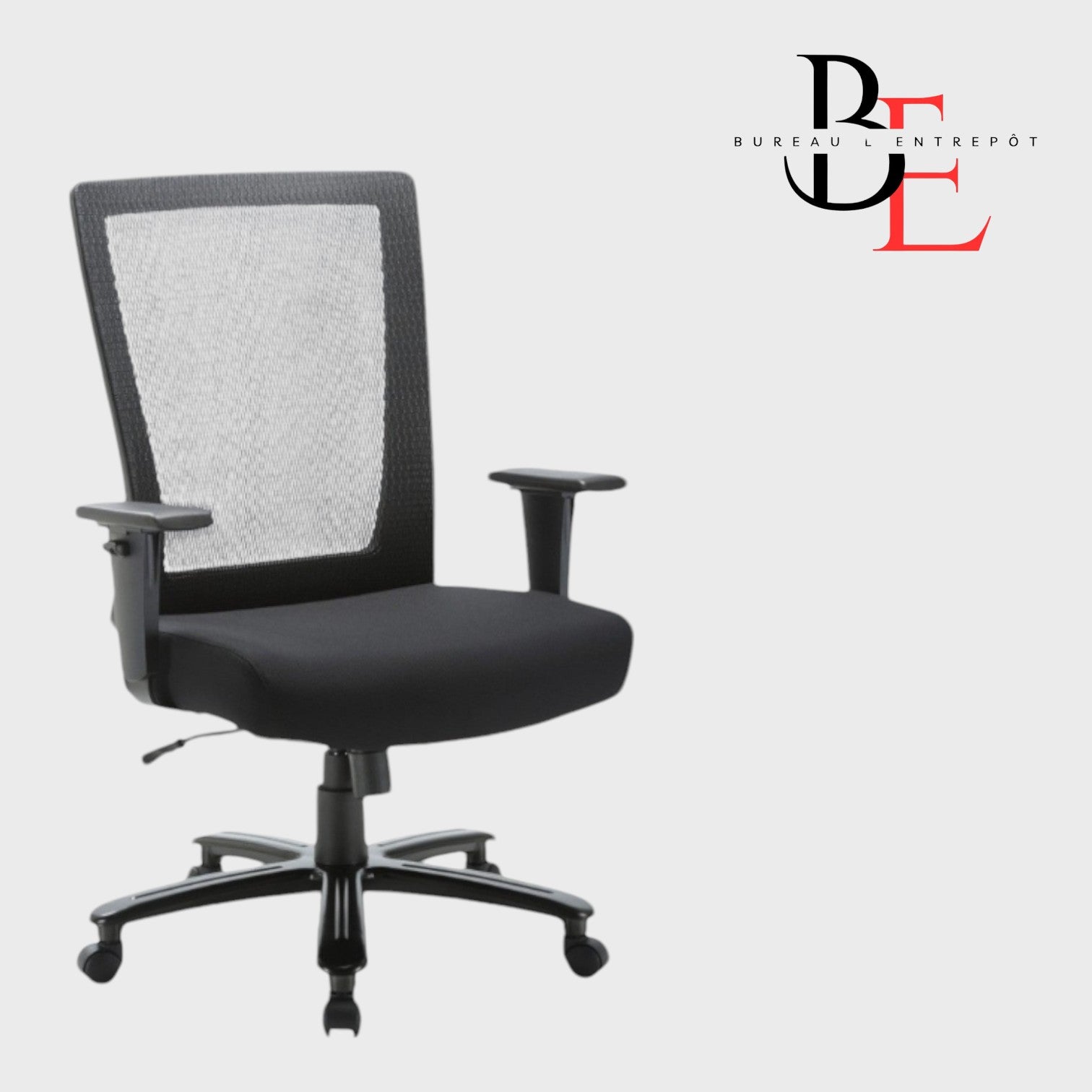 Fauteuil – Capacité 400 lb, Dossier Maille Durable, Bras Ajustables, Contrôle Inclinaison | Bureau L'Entrepôt