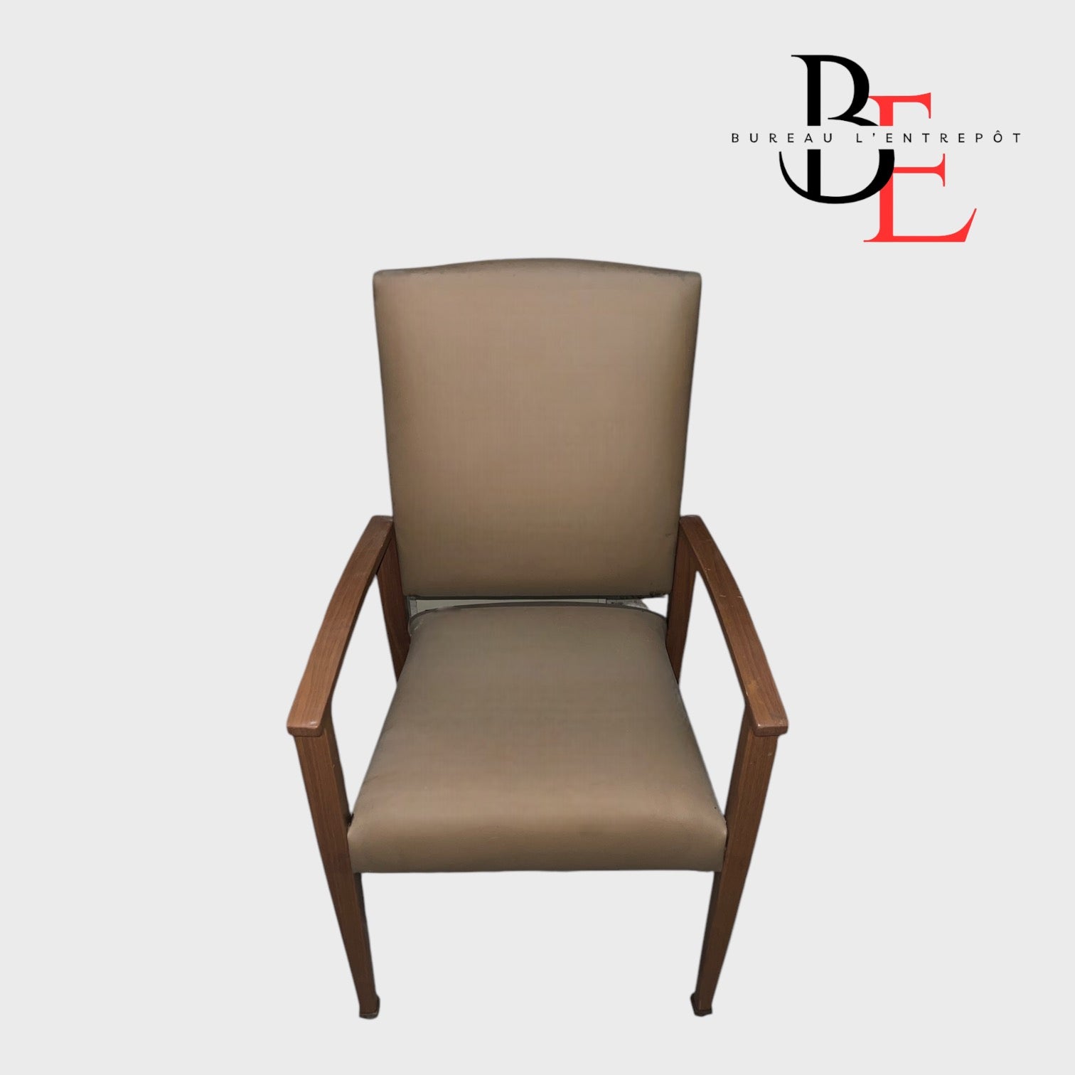 Fauteuil Visiteur Rembourré Accoudoirs Bois Brun  | Bureau L'Entrepôt