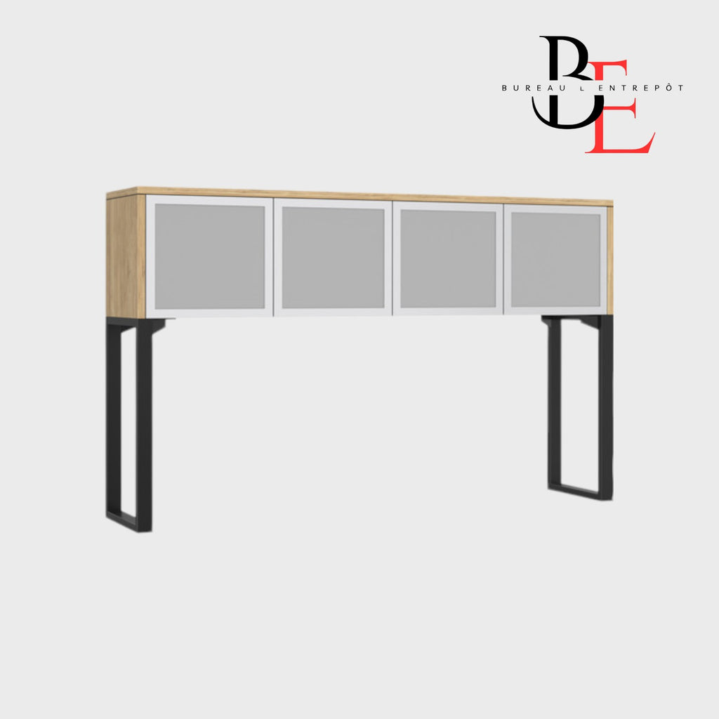 Huche Rangement Fermé Verre 4 Portes | Bureau L'Entrepôt
