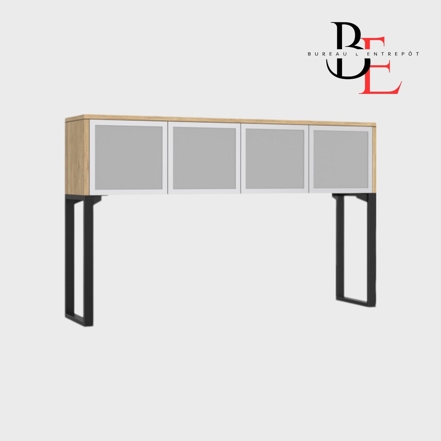 Huche Rangement Fermé Verre 4 Portes | Bureau L'Entrepôt