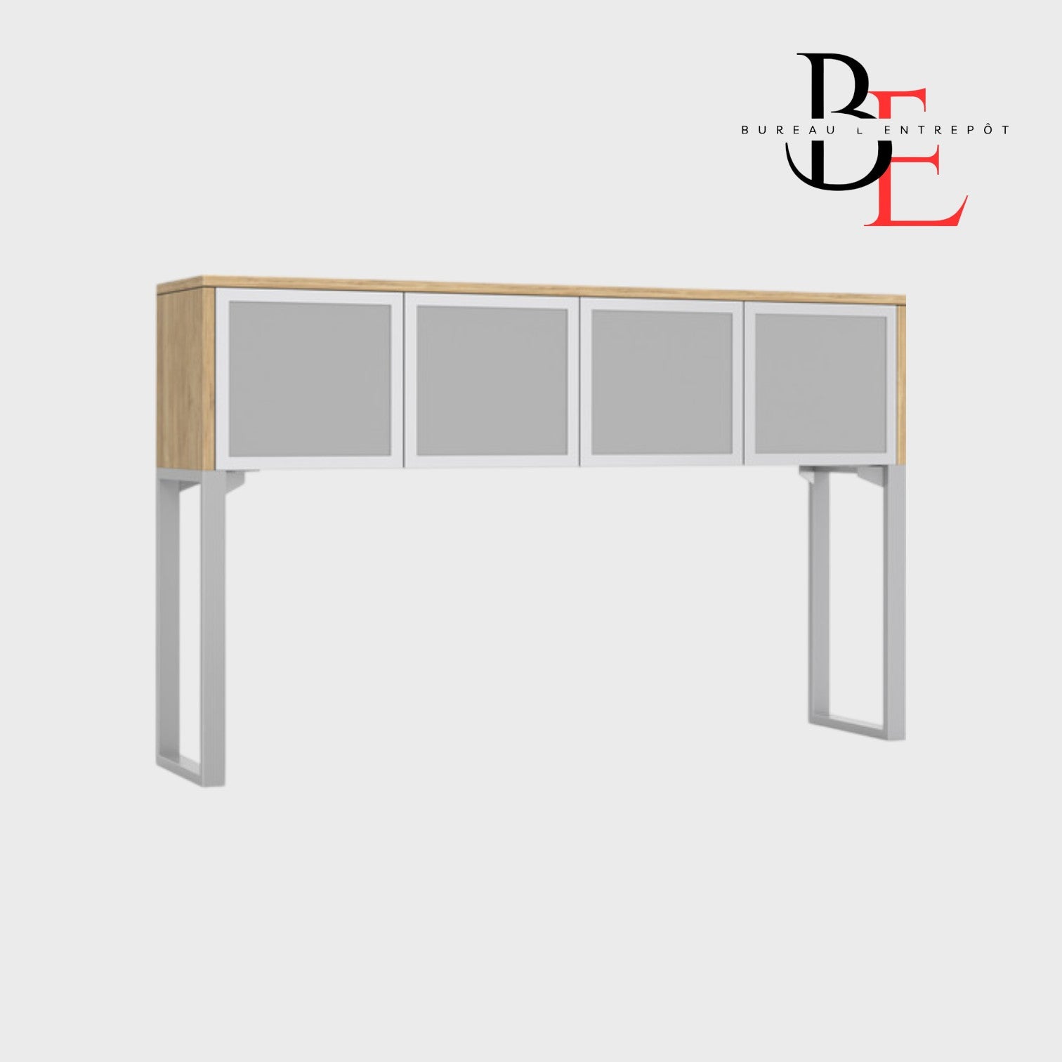 Huche Rangement Fermé Verre 4 Portes | Bureau L'Entrepôt