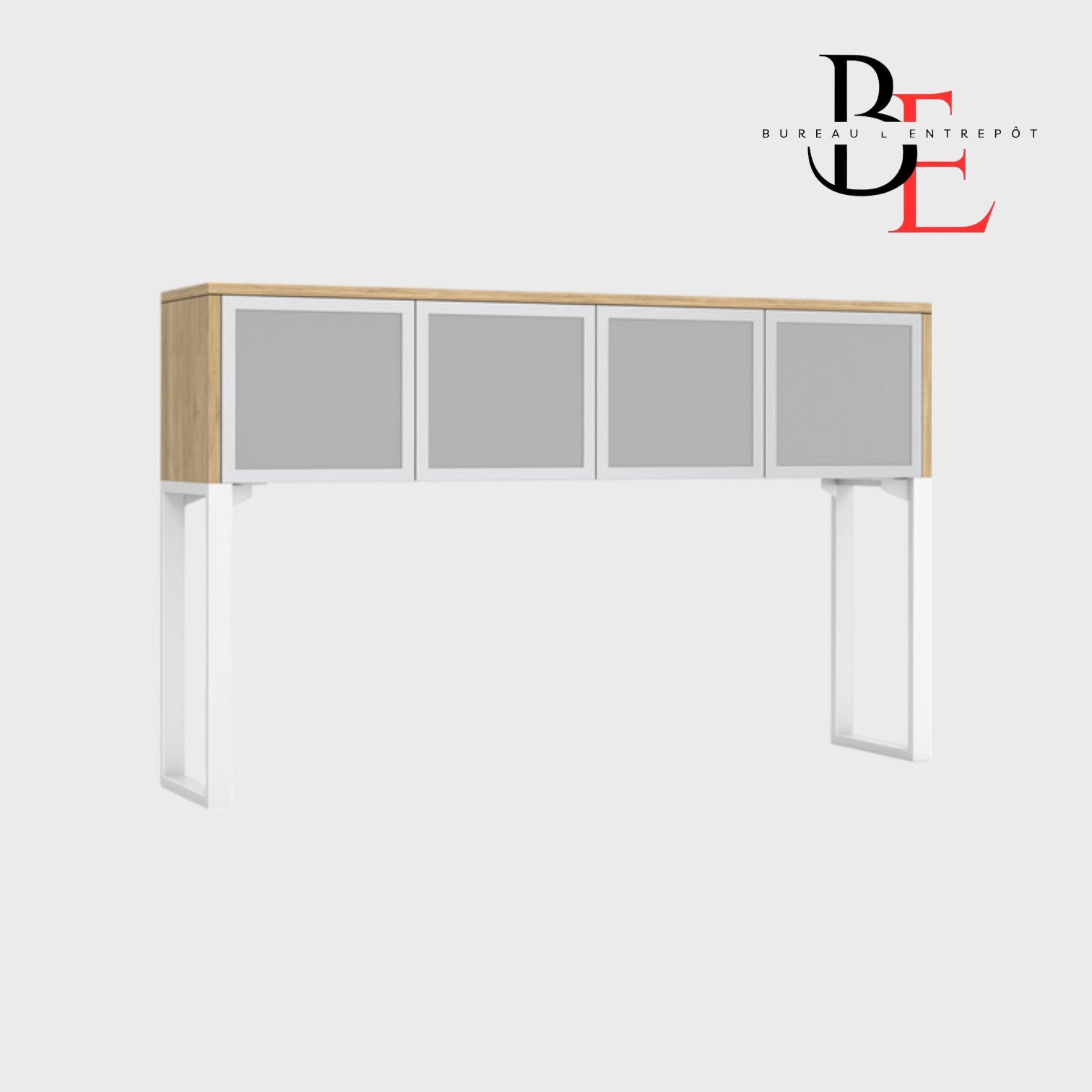 Huche Rangement Fermé Verre 4 Portes | Bureau L'Entrepôt