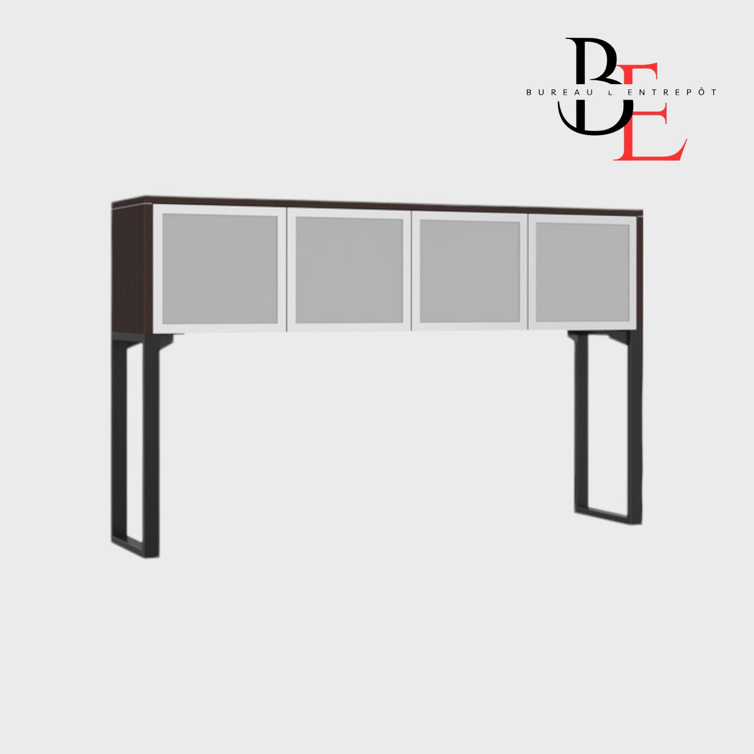 Huche Rangement Fermé Verre 4 Portes | Bureau L'Entrepôt