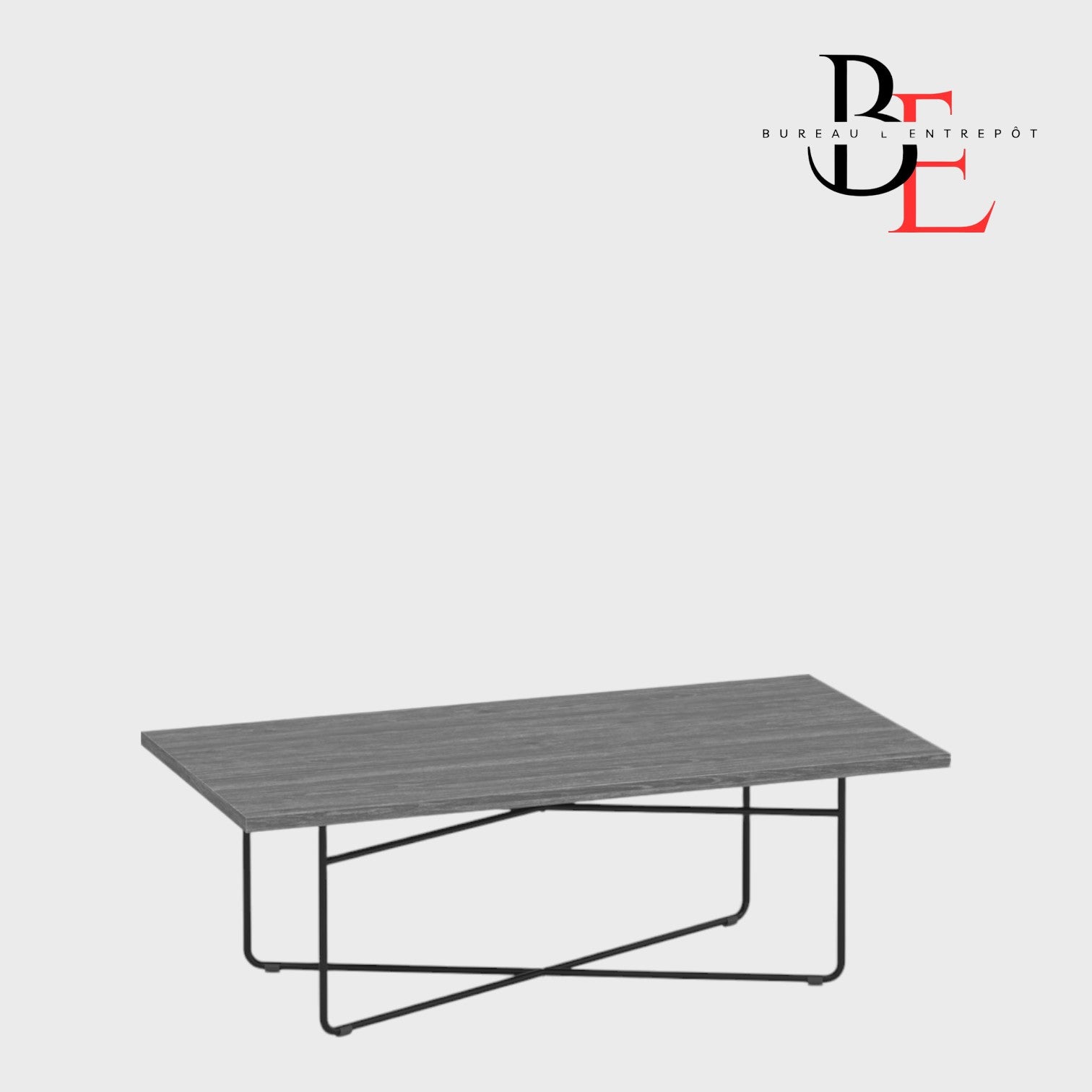 Table Basse Rectangulaire – Base Métal Noir | Bureau L'Entrepôt