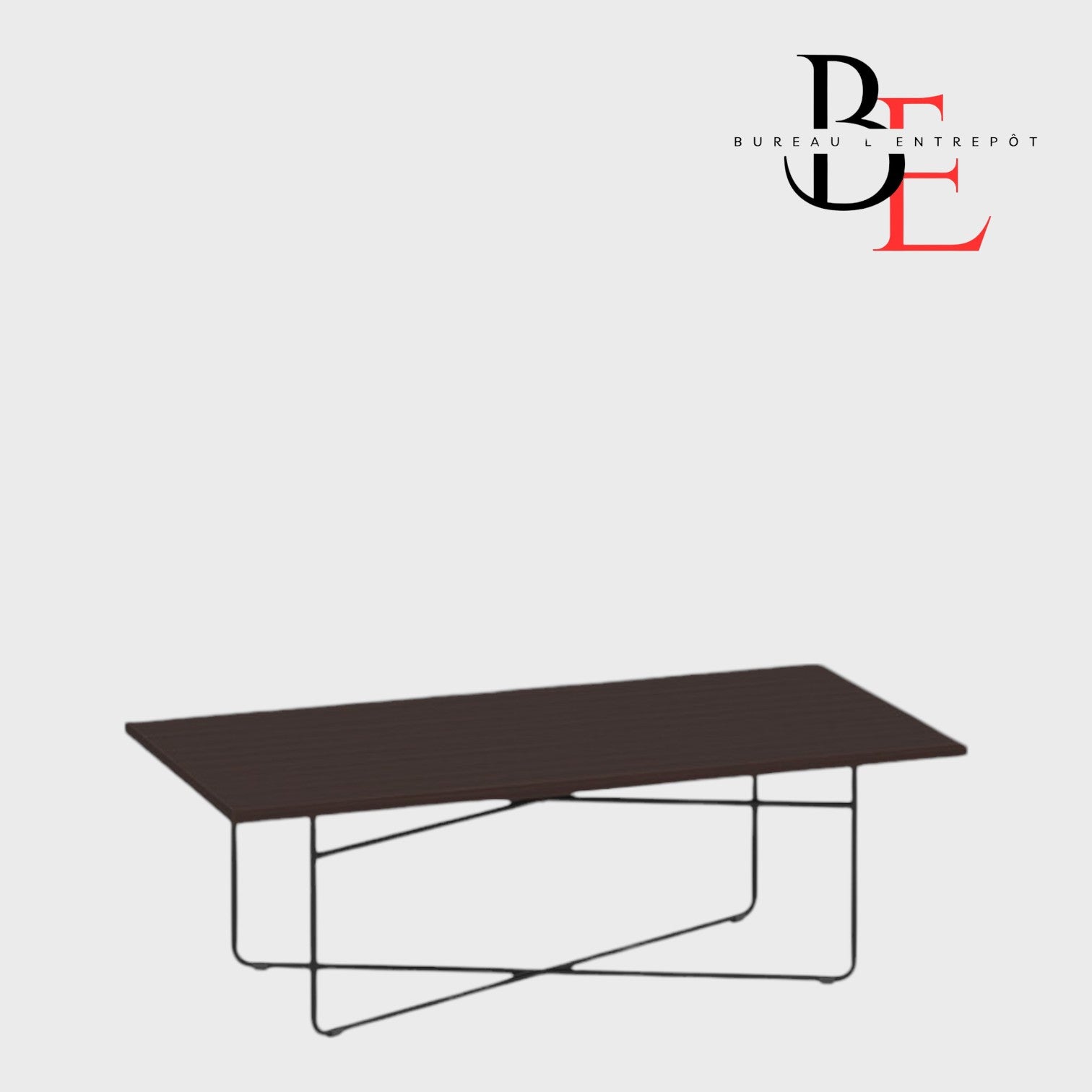 Table Basse Rectangulaire – Base Métal Noir | Bureau L'Entrepôt