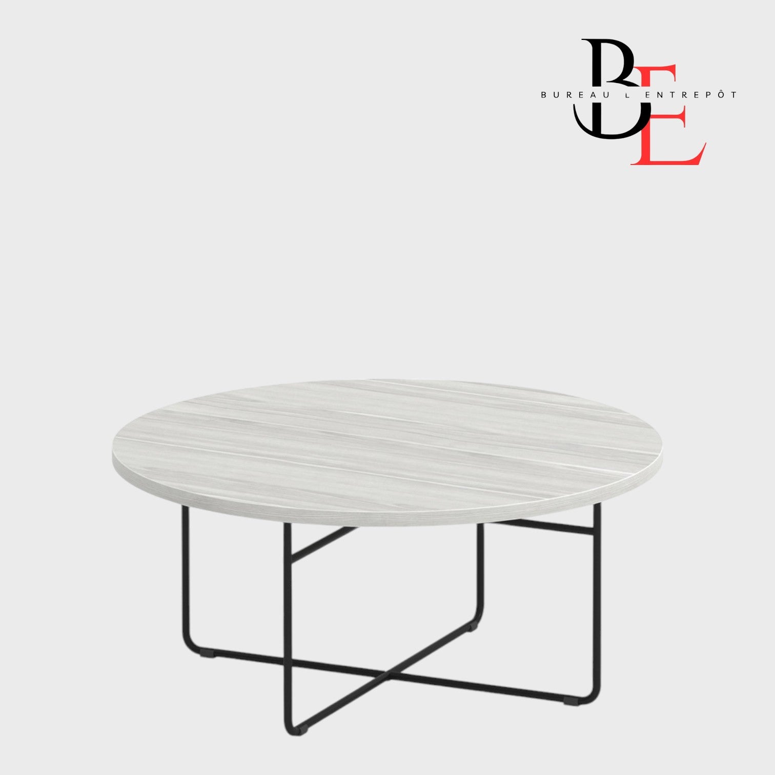 Table Basse Ronde – Piètement Fil Métal Noir | Bureau L'Entrepôt