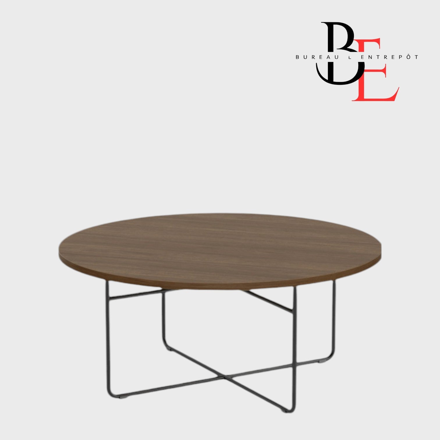Table Basse Ronde – Piètement Fil Métal Noir | Bureau L'Entrepôt