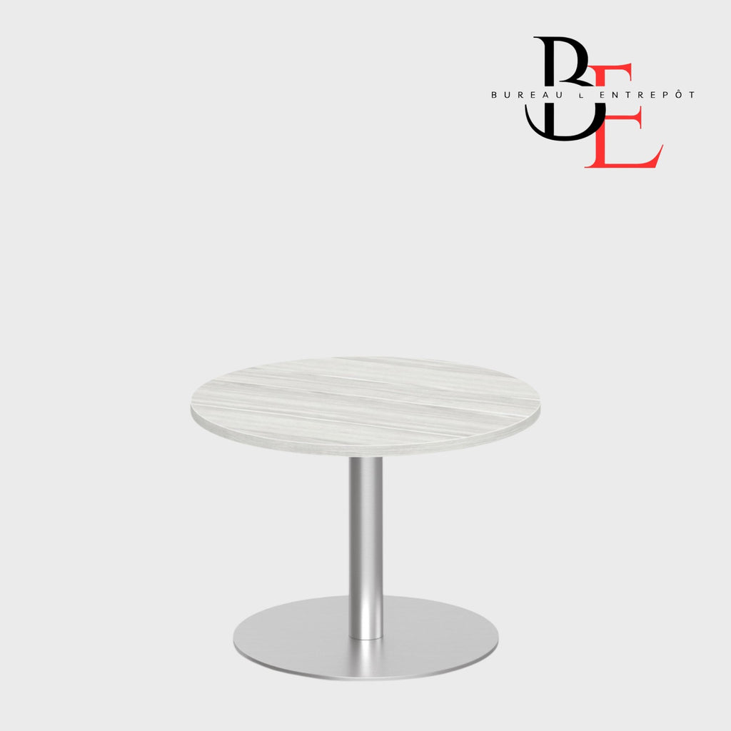Table Ronde d'Appoint – Base Piédestal en Métal | Bureau L'Entrepôt