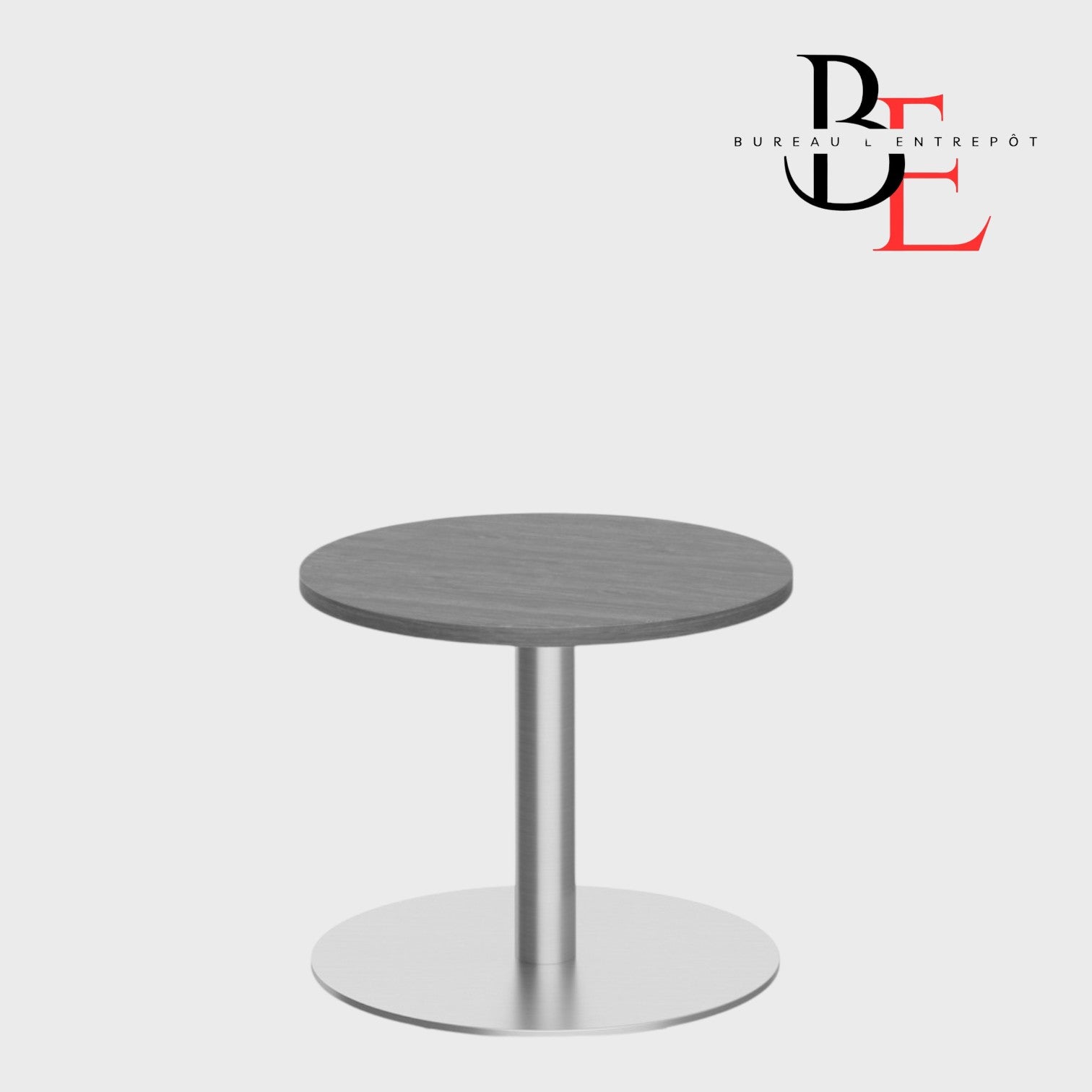 Table Ronde d'Appoint – Base Piédestal en Métal | Bureau L'Entrepôt