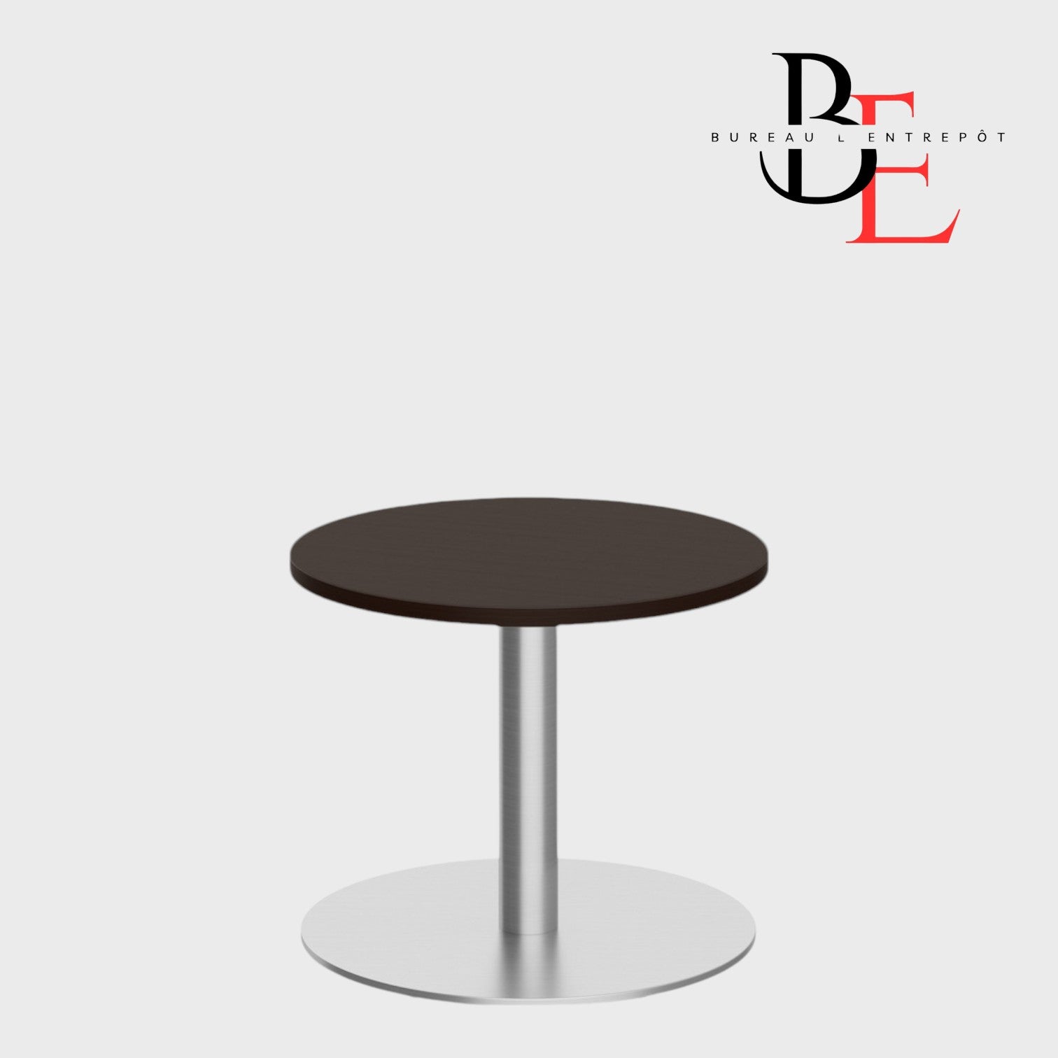 Table Ronde d'Appoint – Base Piédestal en Métal | Bureau L'Entrepôt