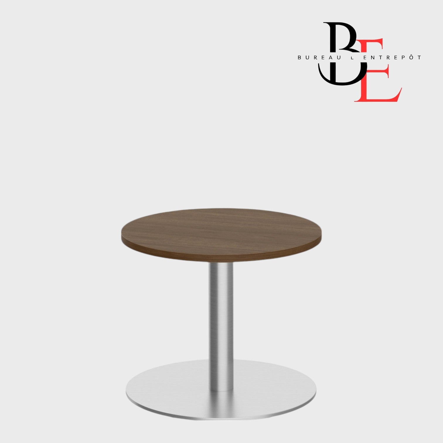 Table Ronde d'Appoint – Base Piédestal en Métal | Bureau L'Entrepôt