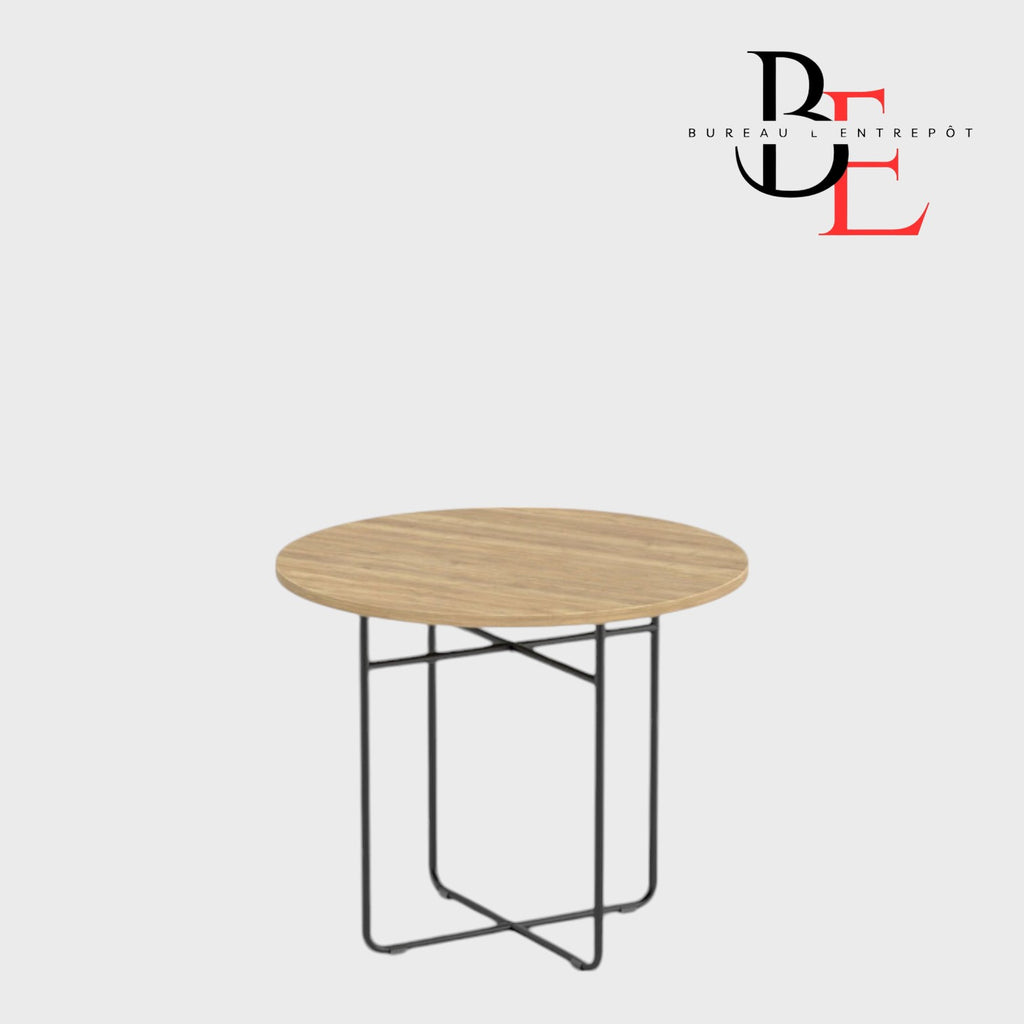 Table d'Accueil Ronde – Piètement Fil Métal Noir | Bureau L'Entrepôt