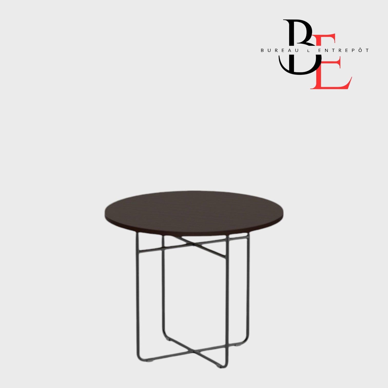 Table d'Accueil Ronde – Piètement Fil Métal Noir | Bureau L'Entrepôt