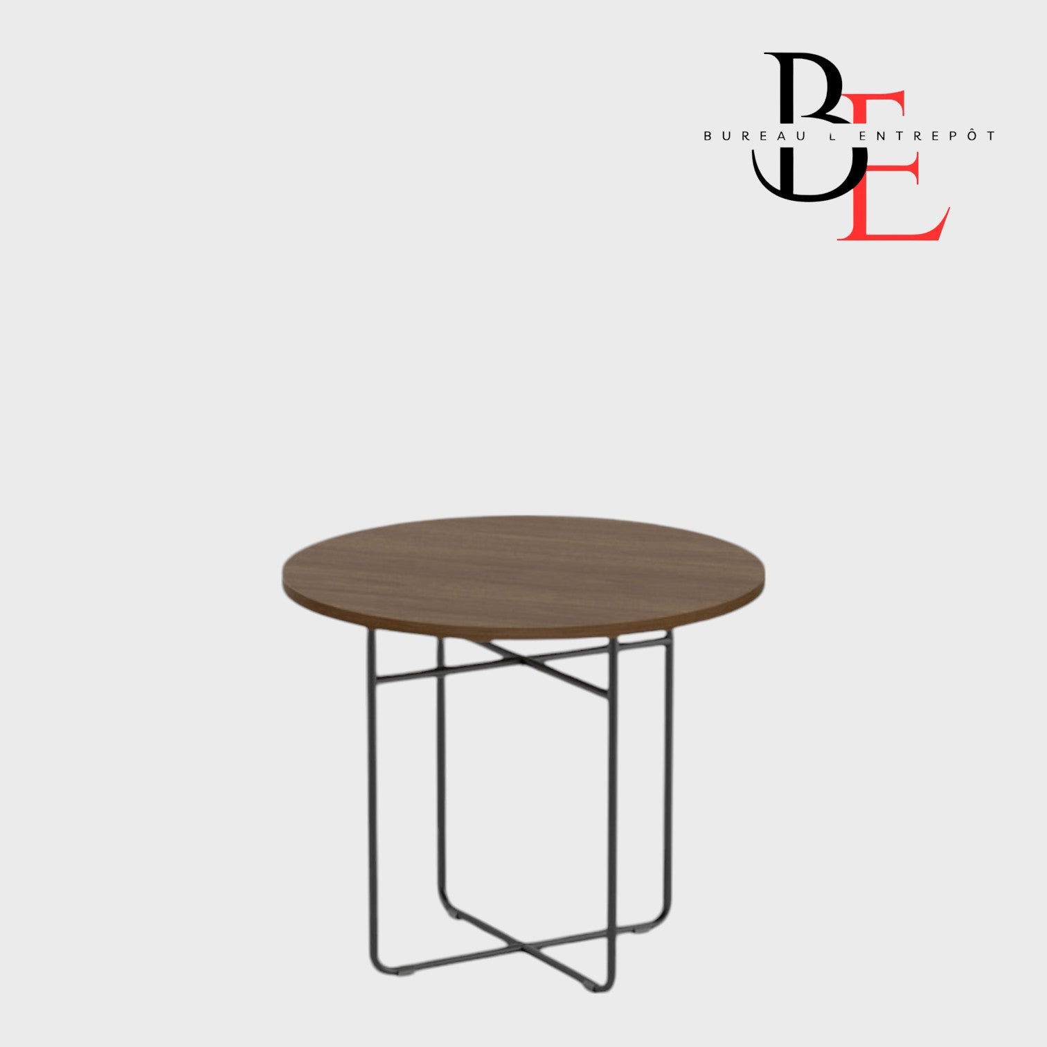 Table d'Accueil Ronde – Piètement Fil Métal Noir | Bureau L'Entrepôt