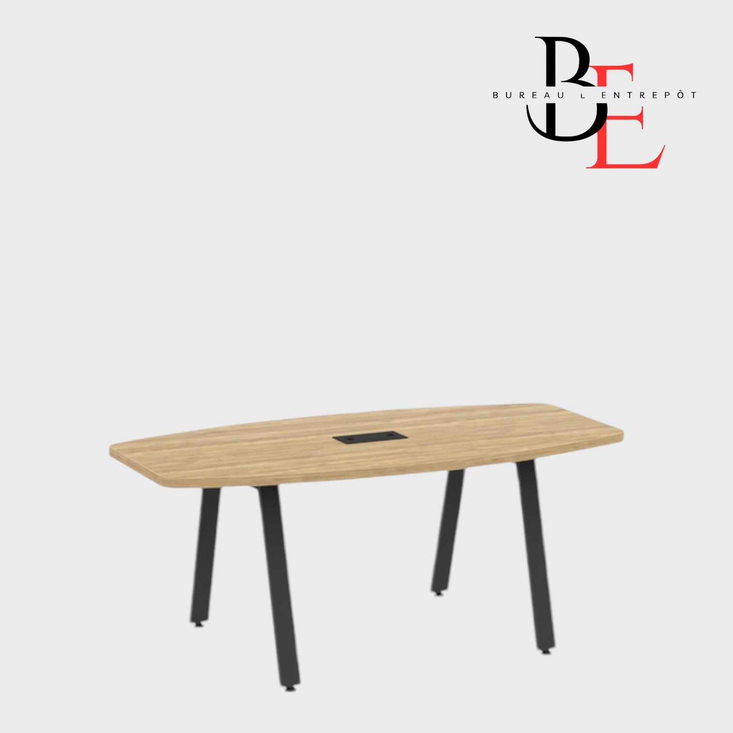 Table de Conférence Forme Bateau – Pieds Métal | Bureau L'Entrepôt
