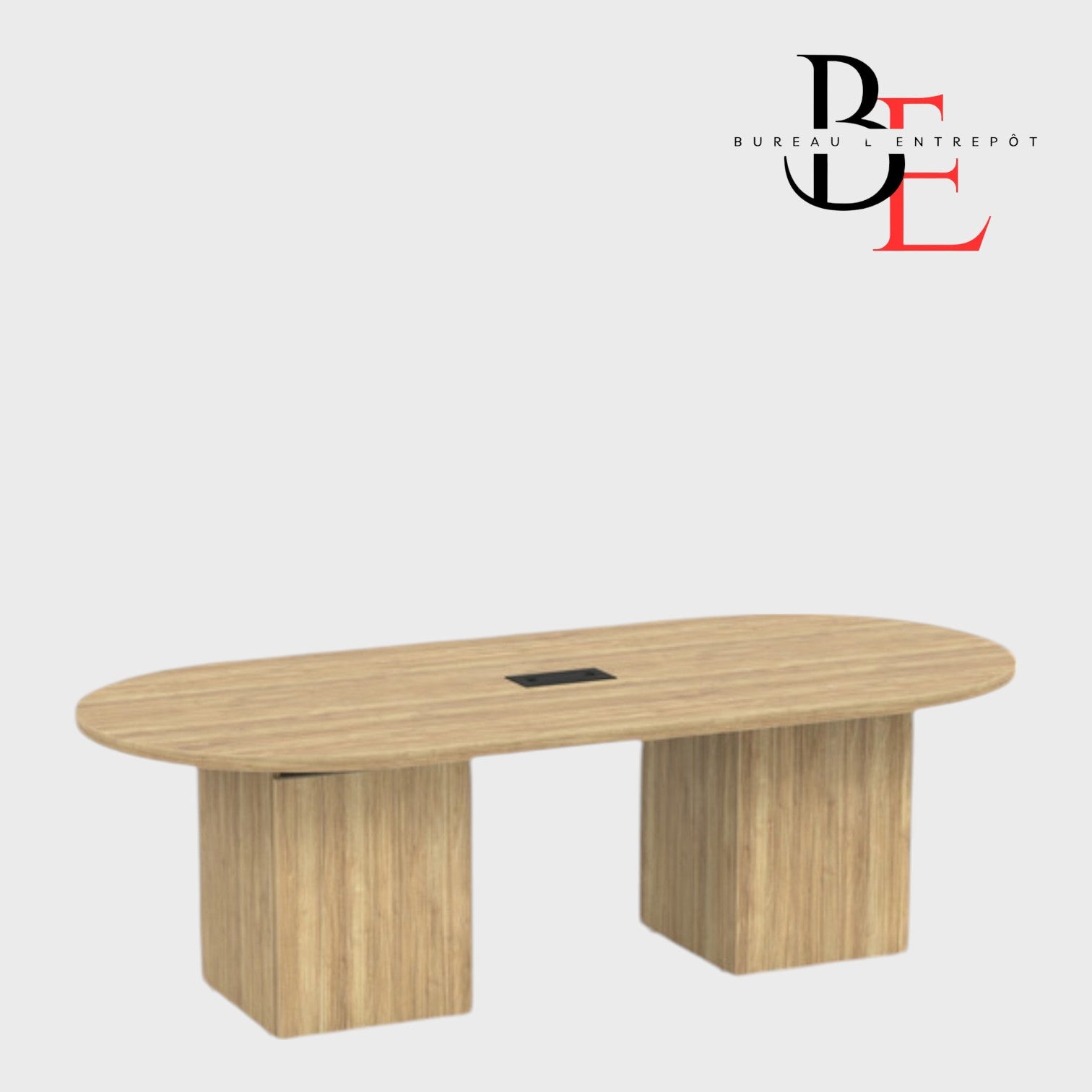 Table de Conférence Ovale – Bases Cubes | Bureau L'Entrepôt
